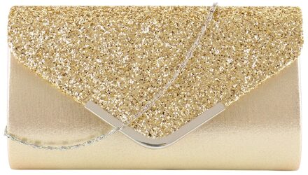 Clutch Bag Vrouwelijke Satijn Diamante Handtas Vintage Chain Evening Clutch Wallet Party Envelop Telefoon Tas Bolsos goud