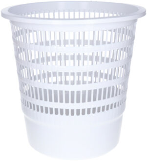 CM Afvalbak/vuilnisbak/kantoor prullenbak - wit - kunststof - H29 cm - 10 Liter