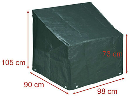 CM Barbecue beschermhoes - groen - polyester - waterafstotend - 105 x 76 x 81 cm