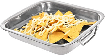 CM Braadslede/ovenschaal RVS - rechthoekig - 26 x 21 x 5 cm - braadblik - oven