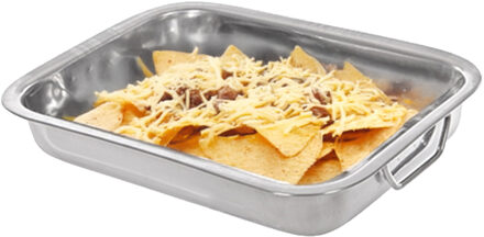 CM Braadslede/ovenschaal RVS - rechthoekig - 31 x 23 x 5 cm - braadblik - oven