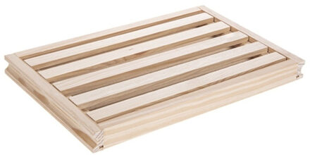 CM Brood snijplank met kruimel opvangbak - 33 x 22 cm - blank hout - kruimelvanger