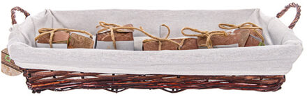 CM Cadeau mand met hengsel - bruin riet - 60 x 40 x 16 cm - rietenmand