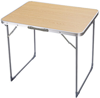 CM Camping tafel - aluminium - lichtgewicht - houtkleur - 80 x 60 x 70 cm