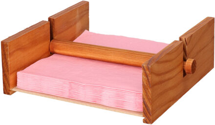 CM Casa Menaje Servettenhouder - Vierkant - hout- lichtbruin - 21 x 19 x 7 cm