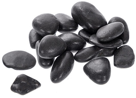 CM Decoratie/hobby stenen/kiezelstenen - zwart - 2000 gram - 2 a 4 cm steentjes - vulmateriaal