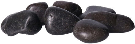 CM Decoratie/hobby stenen/kiezelstenen - zwart - 2000 gram - 3 a 5 cm steentjes - vulmateriaal