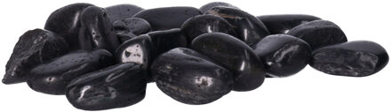 CM Decoratie/hobby stenen/kiezelstenen - zwart - 4000 gram - 2 a 3 cm steentjes - vulmateriaal