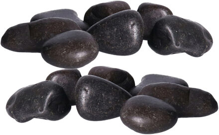 CM Decoratie/hobby stenen/kiezelstenen - zwart - 4000 gram - 3 a 5 cm steentjes - vulmateriaal