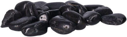 CM Decoratie/hobby stenen/kiezelstenen - zwart - 8000 gram - 2 a 3 cm steentjes - vulmateriaal