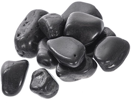 CM Decoratie/hobby stenen/kiezelstenen - zwart - 8000 gram - 3 a 6 cm steentjes - vulmateriaal