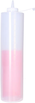 CM Doseerfles/sausfles transparant - kunststof - met schenktuit - 1500 ml - 35 x 8 cm