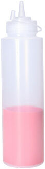 CM Doseerfles/sausfles transparant - kunststof - met schenktuit - 750 ml - 28 x 7 cm
