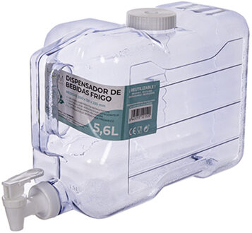 CM Drank/water/limonade dispenser tap - 5.6 liter - kunststof - 35 x 21 x 12 cm