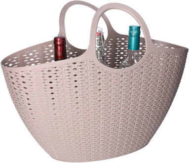 CM Flexibele wasmand/tas - beige - 22 liter - kunststof - 50 x 20 x 40 cm - opbergen