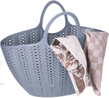 CM Flexibele wasmand/tas - grijs - 22 liter - kunststof - 50 x 20 x 40 cm - opbergen