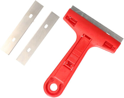 CM Glasschraper - verfkrabber - universeel - rood - kunststof -?2x reservemessen