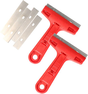 CM Glasschraper - verfkrabber - universeel - rood - kunststof -?2x reservemessen