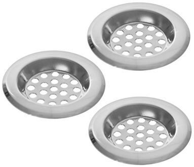 CM Gootsteenfilters zeefjes/vuil opvangers - 3x stuks - 6 cm - metaal