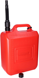 CM Jerrycan/benzinetank - 10 liter - knalrood - kunststof - met flexibele schenktuit