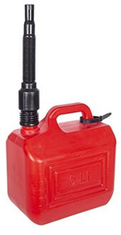 CM Jerrycan/benzinetank - 5 liter - knalrood - kunststof - met flexibele schenktuit