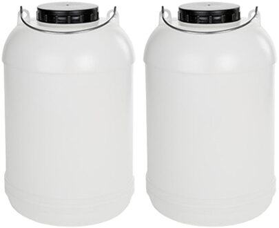 CM Jerrycan container voor vloeistof/voedsel/wecken - 2x - 10 liter - Kunststof - met draaidop - 22 x