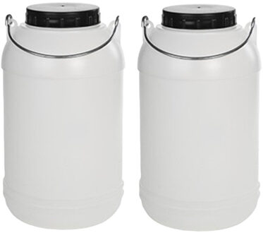CM Jerrycan container voor vloeistof/voedsel/wecken - 2x - 5 liter - Kunststof - met draaidop - 16 x 3