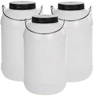 CM Jerrycan container voor vloeistof/voedsel/wecken - 3x - 5 liter - Kunststof - met draaidop - 16 x 3
