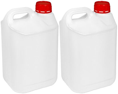 CM Jerrycan voor water/vloeistoffen - 2x - 5 liter - Kunststof - met draaidop - 12 x 18 x 30 cm