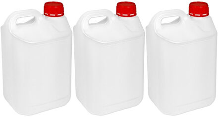 CM Jerrycan voor water/vloeistoffen - 3x - 5 liter - Kunststof - met draaidop - 12 x 18 x 30 cm