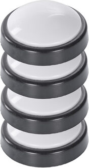 CM Nachtlampjes - 4x - draadloos - wit/zwart - kinderkamer - drukknop - 15 x 5 cm