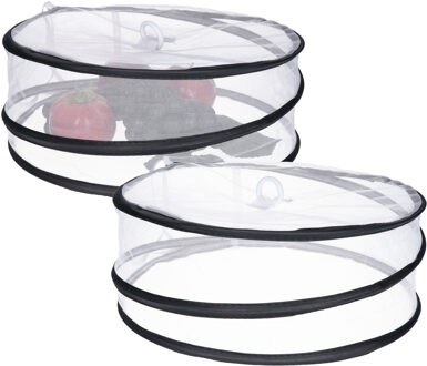 CM Opvouwbare Foodcover - 2x - Rond - 33 x 12 cm - Vliegenkap en Voedselbescherming