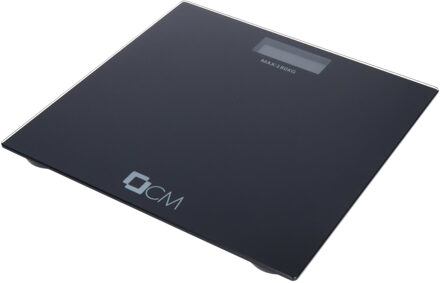 CM Personen weegschaal - zwart - glas - 28 x 28 cm - digitaal