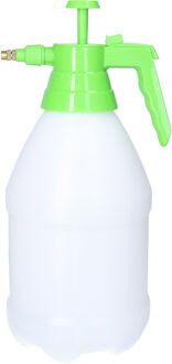CM Plantenspuit met hoge druk sproeier/vernevelaar - kunststof - 1.5 liter - groen/wit - 30 cm