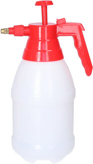 CM Plantenspuit met hoge druk sproeier/vernevelaar - kunststof - 1.5 liter - rood/wit - 30 cm