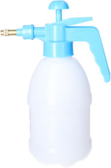 CM Plantenspuit met hoge druk sproeier/vernevelaar - kunststof - 1 liter - blauw/wit - 28 cm