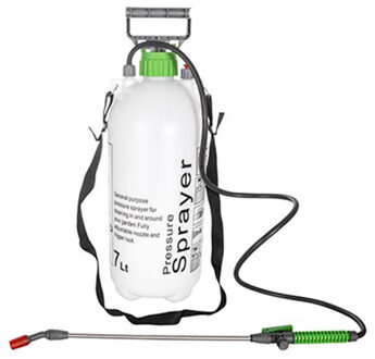 CM Plantenspuit met hoge druk sproeier/vernevelaar - kunststof - 7 liter - 18 x 51 cm - draagriem