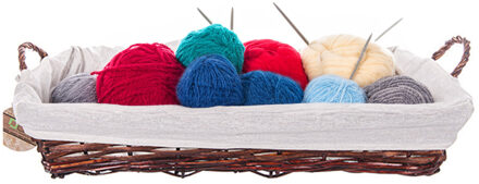 CM Rieten mand - gevlochten riet - bruin - 60 x 40 x 16 cm - opbergmand