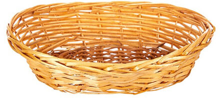CM Rieten mandje - bruin - 36 x 26 x 10 cm - ovaal - opbergmand Camel bruin