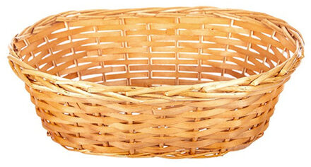 CM Rieten mandje - bruin - 36 x 26 x 12 cm - ovaal - opbergmand