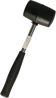 CM Rubberen hamer - rubber - zilver/zwart - tenthamer/straathamer - 26 cm