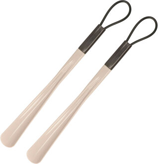 CM Schoenlepel kunststof - 2x - beige - 40 cm - Schoen instaphulp - Schoenen accessoires