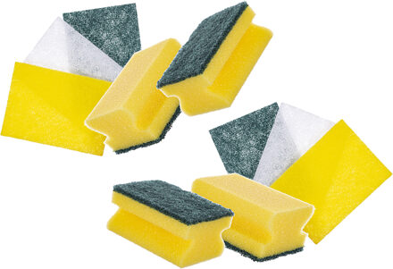 CM Schuursponsjes set - 20x stuks - met nagelbescherming - vezelspons doekjes - sterke reiniging