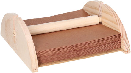 CM Servettenhouder - half rond - hout - naturel - 18 x 19 x 7 cm