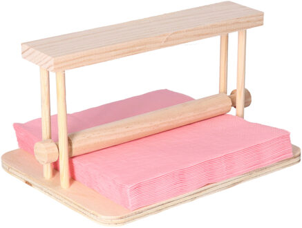CM Servettenhouder - Rechthoek - hout - naturel - 21 x 17 x 12 cm