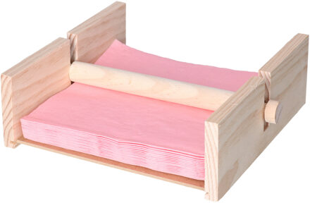 CM Servettenhouder - Vierkant - hout - naturel - 21 x 19 x 7 cm