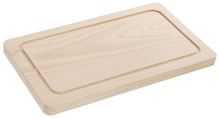 CM Snijplank blank hout - met sapgeul - 40 x 21 x 2 cm - keuken serveerplanken/broodplanken