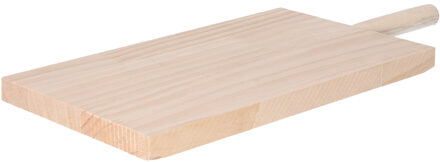 CM Snijplank/serveerplank blank hout - met handvat - 36 x 16 x 2 cm - keuken borrelplank/tapasplank