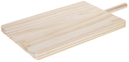 CM Snijplank/serveerplank blank hout - met handvat - 39 x 22 x 2 cm - keuken borrelplank/tapasplank