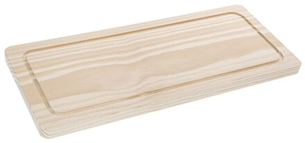 CM Snijplank voor stokbrood/steak - blank hout - met sapgeul - extra lang - 50 x 22 x 2 cm - keuken ser